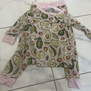 Little Sleepies Blush Avocado Girls' 12-18months Pajama Set